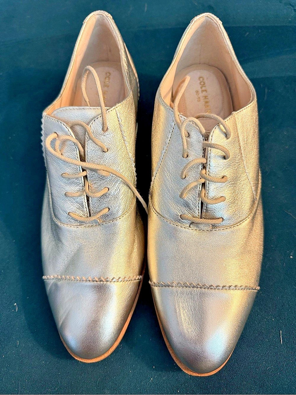 Cole Haan Go-To Oxford Metallic Gold Flats US 8.5